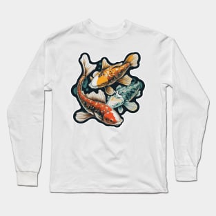 Koi Fish Sticker Long Sleeve T-Shirt